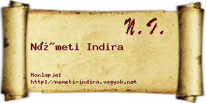 Németi Indira névjegykártya
